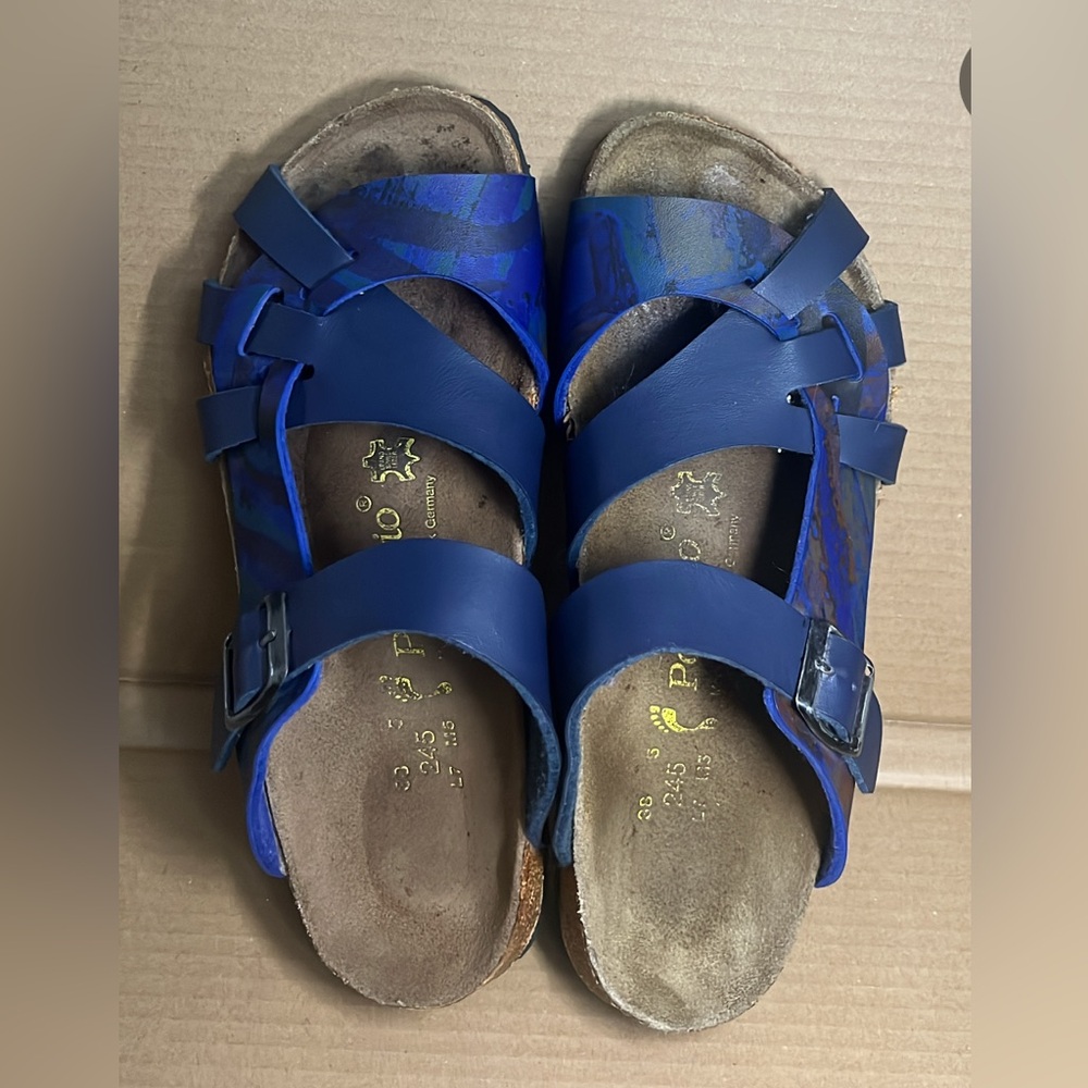 COPY - Birkenstock Blue Sandals with Adjustable Straps and Contoured Footbed